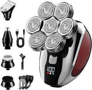 Head Shavers for Bald Men - Upgraded Detachable Men's Electric shavers - IPX6 Waterproof Electric Razor for Men - 7D LED Display Rechargeable Grooming Kit with Type-C Charge