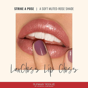 Runway Rogue LuxGloss Lip Gloss, High-Pigment Shimmery Muted-Rose Lip Gloss, ¡®Strike a Pose¡¯