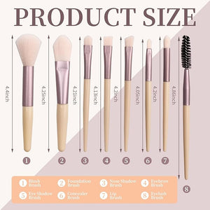 16 Sets Travel Makeup Brush Set Synthetic Fiber Face Foundation Make up Brushes Bridesmaid Gift with Travel Makeup Bag for Wedding Bridal Shower Favors Bachelorette Party Gift (Ivory Beige)