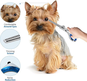 Professional 4.5-Inch Thinning Shears - Small Dog Grooming Scissors for Dogs' Faces and Eyes - Sharp &amp Durable - Ideal for Tight Spaces and Detailed Grooming - Pet and Cat Grooming Supplies