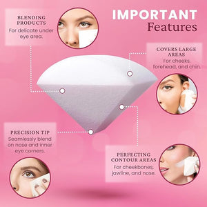 StansOut Beauty Sponge 4-Pack ? Streak-Free Airbrushed Finish | Reusable Quick-Drying Latex-Free | Multi-Angle Blending Sponge for Cream Liquid &amp Powder | Pro Makeup Applicator