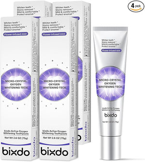 Pap Teeth Whitening Toothpaste Hydroxyapatite Enamel Repair for Sensitive Teeth &amp Gums Fluoride-Free 28 Days Brightening Flower Mint 2.6oz (Pack of 4)