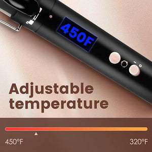 Bo'laiya 5 in 1 Curling Wand Set with Temperature Display, Curling Iron Set with 5 Interchangeable Ceramic Curling Wands, Instant Heat Up, Suitable for All Hair Types (Black)