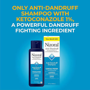 Nizoral Anti-Dandruff Shampoo with 1% Ketoconazole 14 Fl Oz Fresh Scent Anti Fungal Shampoo