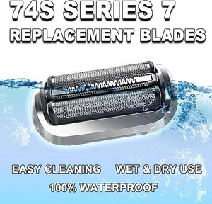 Series 7 74S Electric Replacement Shaver Head Accessories blade Compatible with Braun Series 7 Foil Shaver Replacement Heads 7120s 7125s 7127cs 7171cc 7175cc 7185cc and 7189cc (2PACKS)