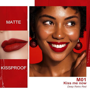 Oulac Red Black Purple Christmas Lipstick Set for Women, Matte Liquid Lipstick Long Lasting High Impact Creamy Matte Lip Gloss, Rich Colour Formula with Vitamin E &amp; Rose Oil