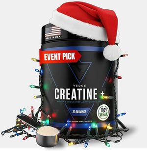 vedge Nutrition Creatine + | Vegan Plant-Based Creatine Monohydrate Powder | Energy, Performance &amp; Function | Ergogenic Aids for Athletes | Unflavored, 30 Servings