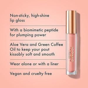 ICONIC LONDON Lip Pumping Gloss | High-Shine, Non Sticky, Lip Gloss infused with Biomimetic Peptide for Voluminous Looking Lips, Cruelty Free, Vegan Makeup, 0.16 Fl oz