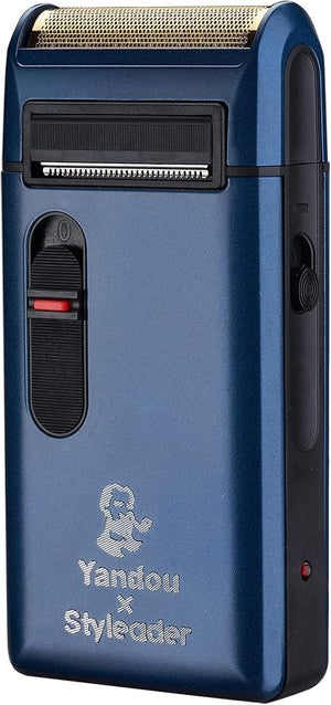 Retro Electric Razor for Men, Rechargeable Mens Gold Foil Shavers,Travel Electric Shavers for Men(Blue)