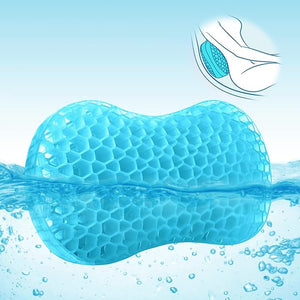 Sunlit Bath Jello Gel Bath Pillows Lumbar Pillow for Bathtub Back Support Pillow Gel Pillow with Non-Slip Suction Cups for Lumbar Back Rest Support Fits Curved or Straight Back Tubs Aqua