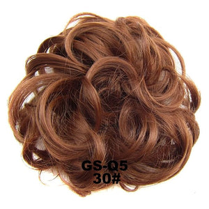 EARSHOT Hair Buns Hair Piece 1 Pack Messy Bun Hair Hoops Ponytail Hair Extensions Synthetic Donut Hair Bun Curly Wavy Hair Bun Wigs for Women Hair Accessories For Girls (Color : 30)