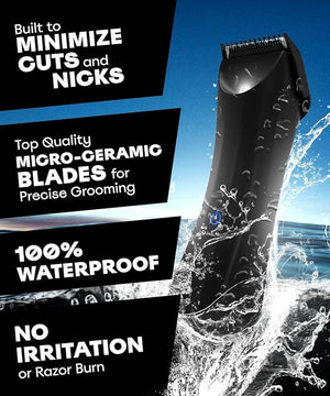 BALLS Trimmer V3 The Archibald - Body &amp; Pubic Hair Shaver for Men - No Cuts, Sacksafe Guard, Rechargeable, 100% Waterproof, Cordless - Wet/Dry with Replaceable Ceramic Blades Archibald Trimmer