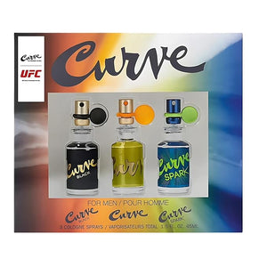 Curve Liz Claiborne Men's Cologne Travel Size Sprays, 3 Piece Mini EDT 0.5 Ounce
