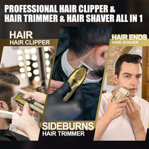 RESUXI Professional Hair Clippers for Men T-Blade Trimmer Electric Shavers Razor Set,Cordless Beard Trimmer for Men Barber Clippers for Hair Cutting Grooming Kit