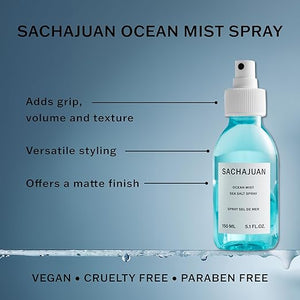 SACHAJUAN Ocean Mist Sea Salt Spray Wave Texture Grip &amp Volume for Texturizing Beach Waves Matte Finish