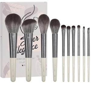 DUcare Makeup Brushes Set Professional 10pcs Foundation Blush Face Contour Powder Brush Eyeshadow Eyeliner Eyebrow Lip Liquid Cream Blending Make up Brush Kit Synthetic Essential