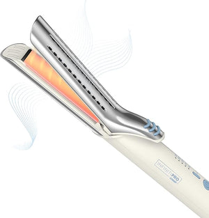 INFINITIPRO BY CONAIR 2-in-1 Cool Air Curling Iron and Flat Iron Luxe Protects Against Damage and Locks in Style for Effortless Long Lasting Curls Waves &amp Straight Looks with One Tool
