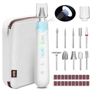 Electric Nail File Drill Cordless 2000 mAh Rechargeable Nail Filer Electric Portable Nail Dril Machine Drill for Nails Acrylic Manicure and Thick Toenails Buffer Grinder Care Professional (Blue)