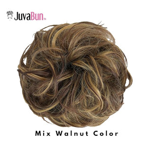 Juvabun Messy Bun Scrunchie Mix Walnut ? Volumizing Soft Synthetic Updo for Quick Styling, Hair buns hair piece, Comfortable All-Day, Hair bun scrunchies