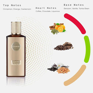 Khadlaj Mocha Latte ? Gourmand Spicy Sweet Warm ? Extrait de Parfum Spray Long-Lasting Fragrance for Unisex 3.4 Ounce / 100 ml