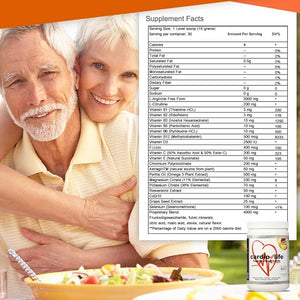 Cardio for Life L-Arginine Powder 16oz - Natural Nitric Oxide Supplement Cardiovascular Increase Energy - Peach