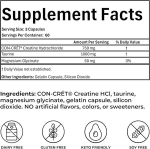 Reignite Wellness by JJ Virgin | SHEatine | Creatine HCL Taurine &amp Magnesium Glycinate | 180 Capsules