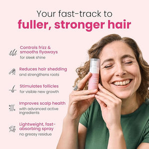Trybello Hair Helper Spray - Hair Growth Serum with Biotin &amp Castor Oil - Caffeine Infused Hair Treatment for Thicker Fuller Hair - Repair Thinning Hair Naturally - Vegan Cruelty-Free Formula 4
