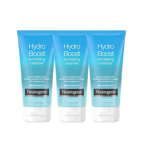 Neutrogena Hydro Boost Gentle Exfoliating Daily Facial Cleanser with Hyaluronic Acid Clinically Proven to Increase Skin's Hydration Level Non-Comedogenic Oil- Soap- &amp Paraben-Free 5 Oz 3 Pack