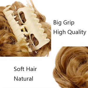 FRANCES Fake Hair Bun Synthetic Messy Bun Wavy Curly Bun Ponytail Hair Extensions Fancy Curly Bun Claw Clip Bun Wig For Women Hair Accessories (Color : 1pcs-10)