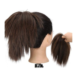 Hair Chignon Short Ponytail Extensions Synthetic Straight Hair Hair Bun with Elastic Band Hair Accessories Women Wig Hair Bun Hair Pieces For Women(C)