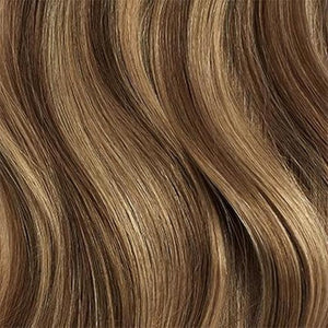 Luxy 100% Remy Human Hair Extensions for Thin Hair Thinning Hair Fill-Ins ? 6 Seamless Wefts Multi-Dimensional Color Blend - Natural-Looking Volume &amp Coverage 50 grams 12 Chestnut Brown Highlight