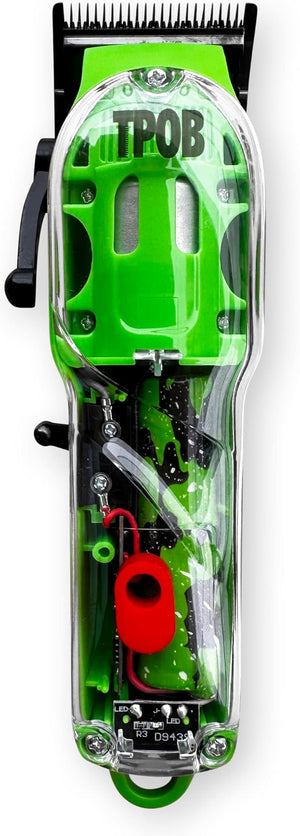 TPOB Slime 2 Barber Hair Clippers Trimmer Shaver Set for Men with Matte Green Case and X Fade Blade