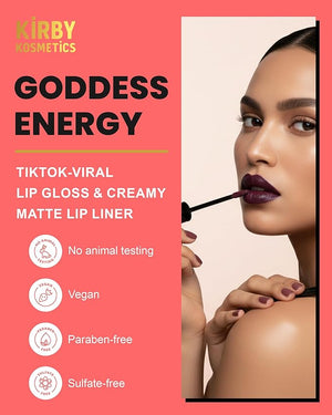 Lip Kit Duo ? Goddess Energy - TikTok-Viral Precision Liner &amp; Glossy Liquid Lipstick, Clean 2-Step Set with Hydrating Long-Wear Color ? Bold Inclusive Beauty for Everyday Konfidence