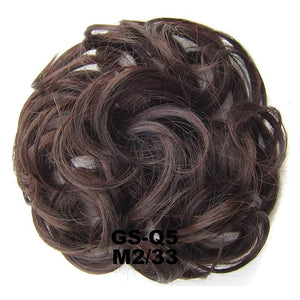 SONGCHAO Fake Hair Bun 1 Pack Messy Bun Hair Hoops Ponytail Hair Extensions Synthetic Donut Hair Bun Curly Wavy Hair Bun Wigs for Women Hair Accessories (Color : M2-33)