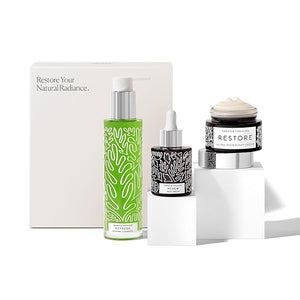 Naked &amp Thriving The Advanced Renewal Routine | Restore Ultra-Rich Night Cream (50g) + Refresh Gentle Enzyme Cleanser (120ml) + Renew Resurfacing Night Serum (30ml) (Set of 3)