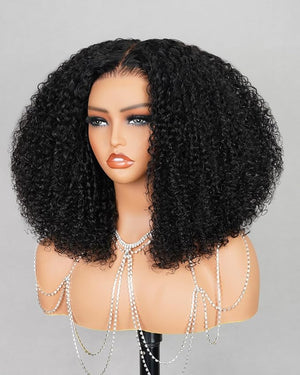 Glueless Wigs Human Hair Pre Plucked Pre Cut Special Kinky Curl Wig HD Lace 6x6 Deep Parting Closure Wig Human Hair 220% Density Glueless Wigs Bleached Knots 20 Inch