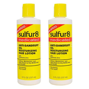 Sulfur 8 Medicated Anti-Dandruff Oil Moisturizing Hair Lotion 8 oz (Pack of 2) ? Scalp &amp Hair Conditioner