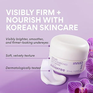 innisfree Orchid Youth-Enriched Eye Cream Korean Firming Eye Treatment to Smooth Fine Lines