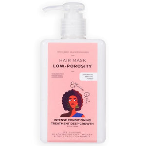 Ethnic Gals Low Porosity Hair Mask - Deep Moisture &amp Repair Treatment for Curly Coily Dry Hair with Shea Butter &amp Argan Oil Restores Softness &amp Shine 9.5 fl oz (280ml)