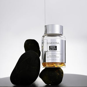 SHINE &amp SOFT HAIR CARE OIL CAPSULES-Caviar Hair Treatment-Liquid Gold in Capsules: Salon-Grade Repair On Demand 30pcs