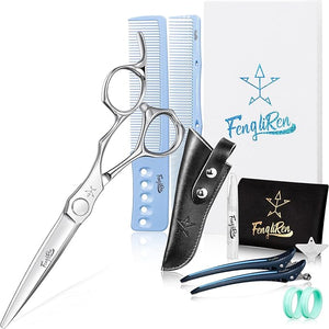 High-end Professional Extremely Very Sharp Barber Hair Cutting Scissors Hairdresser Shears For Hair 6 Inch Haircut Scissor Made Of Stainless Steel For Hairdressing Salon and Home Use