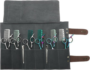 VOCOSTE Barber Scissors Bag Roll Up Durable &amp Foldable Salons Tool Pouch with Multi-Pockets Hair Scissor Shears Cases for Hair Stylists Gray