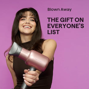 Wavytalk Hair Dryer with Diffuser Blown Away Ionic Blow Dryer for Curly Hair with Comb 1875W Fast Drying Hair Dryer with Ceramic Technology 3 Attachments for All Hair Types Light and Quiet Pink