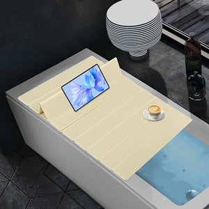Bathtub Cover - Foldable Bathtub Cover Tub Cover for Bathtub 59''L x 31.5''W PVC Bath Tray Bath Insulation Cover Foldable Bathtub Board for Salons Hotels Homes Spa (Yellow 59''L x 27.5''W)