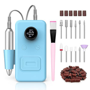 COPPA Portable Nail Drill, NDK106 Electric Nail Drill Professional Kit with 12 Bits 31 Sanding Bands, 45000RPM Rechargeable Nail Drills Machine for Acrylic Nails Gel Polishing Removing, Home &amp; Sal