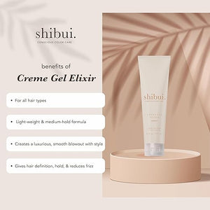 SHIBUI Creme Gel Elixir Weightless Styling &amp Texture Thermal Protection Vegan &amp Sulfate-Free 6 Fl Oz