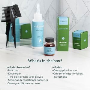 Hair &amp; Beard Color for Full Gray Coverage 2 pack, Ammonia-Free Complete Men¡¯s At-home Beard &amp; Hair Dye Kit, Professional-grade Permanent Hair Color (Jet Black 1.0)