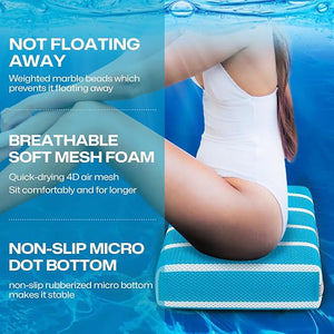 OS OMYSTYLE Hot Tub Booster Seat Cushion Pillow for Indoor or Outdoor Use Weighted Spa Pillow with Washable 4D Mesh Cover &amp Non-Slip Bottom Hot Tub Accessories for Adults - 16 x 12 x 4.3 Inch B
