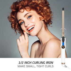 Hoson 1/2 Inch Curling Iron Professional Ceramic Tourmaline Curl Wand Barrel Hair Curler Iron for Long &amp Short HairGlove Include Gold