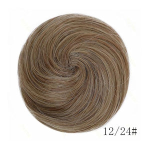 Hair Buns 2PCS Space Buns Mini Claw Clip in Hair Bun Extensions Messy Cat Ears Wig Accessory Synthetic Donut Updo Hairpieces for Girls Hairpieces For Women(Dark golden brown)